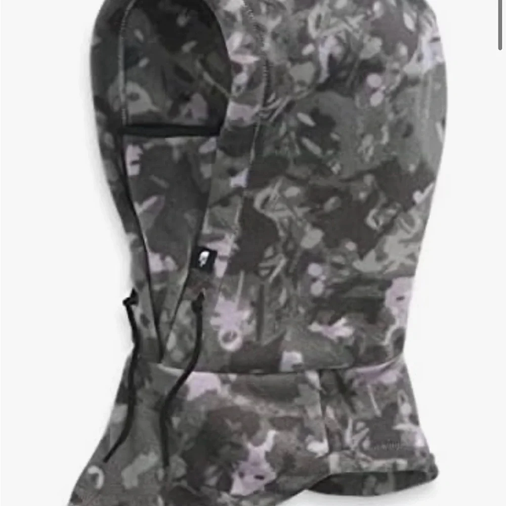 THE NORTH FACE' Whimzy Powder Hooded Fleece Neck Gaiter scattershot gray camo